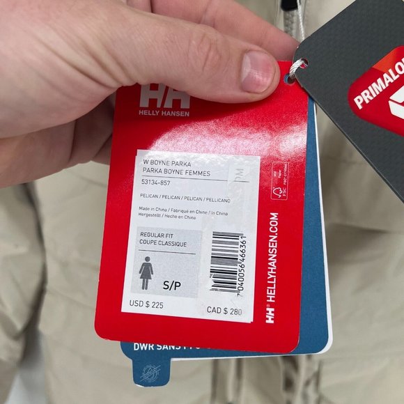 NWT Helly Hansen Insulated Boyne Parka Jacket Waterproof Hooded Women's S Beige - Picture 7 of 10